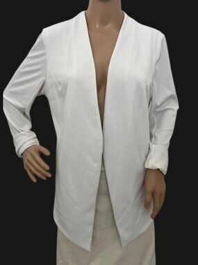 BCBGeneration White Open Front Women's Blazer Jacket - Size L